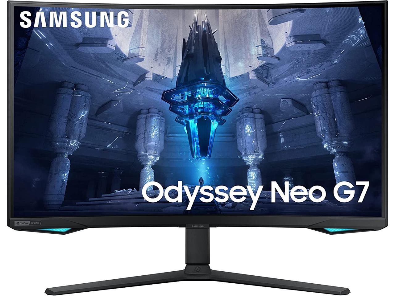 SAMSUNG 32" 165 Hz VA UHD Gaming Monitor FreeSync Premium Pro (AMD Adaptive Sync) 3840 x 2160 (4K) DCI-P3 95% HDMI, DisplayPort, USB, Audio Odyssey Neo G7 LS32BG752NNXGO
