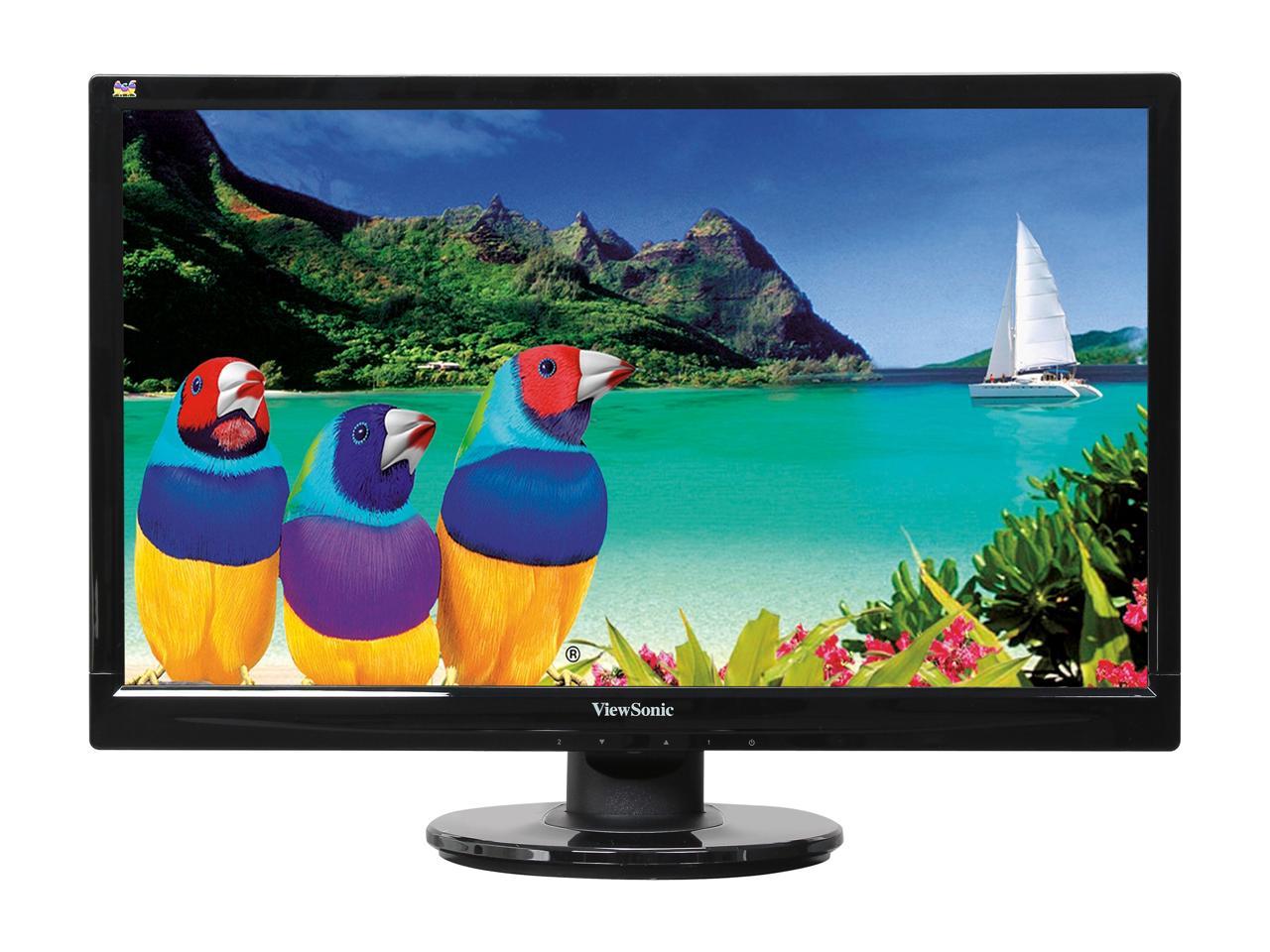 ViewSonic VA2246M-LED Black 21.5" 5ms Widescreen LED Backlight LCD 16:9 Full HD 1080P Monitor, 250 cd/m2 1000:1 (typ.) / 10,000,000:1 (Dynamic), DVI/D-Sub, Built-in Speakers, VESA Mountable