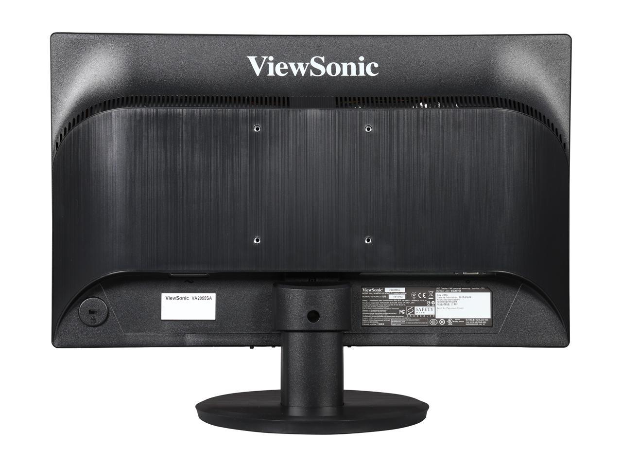 ViewSonic VA2055SA Black 19.5" Widescreen LED Backlight LCD Full HD 1080P Monitor, 250 cd/m2 3000:1, D-Sub, VESA mountable
