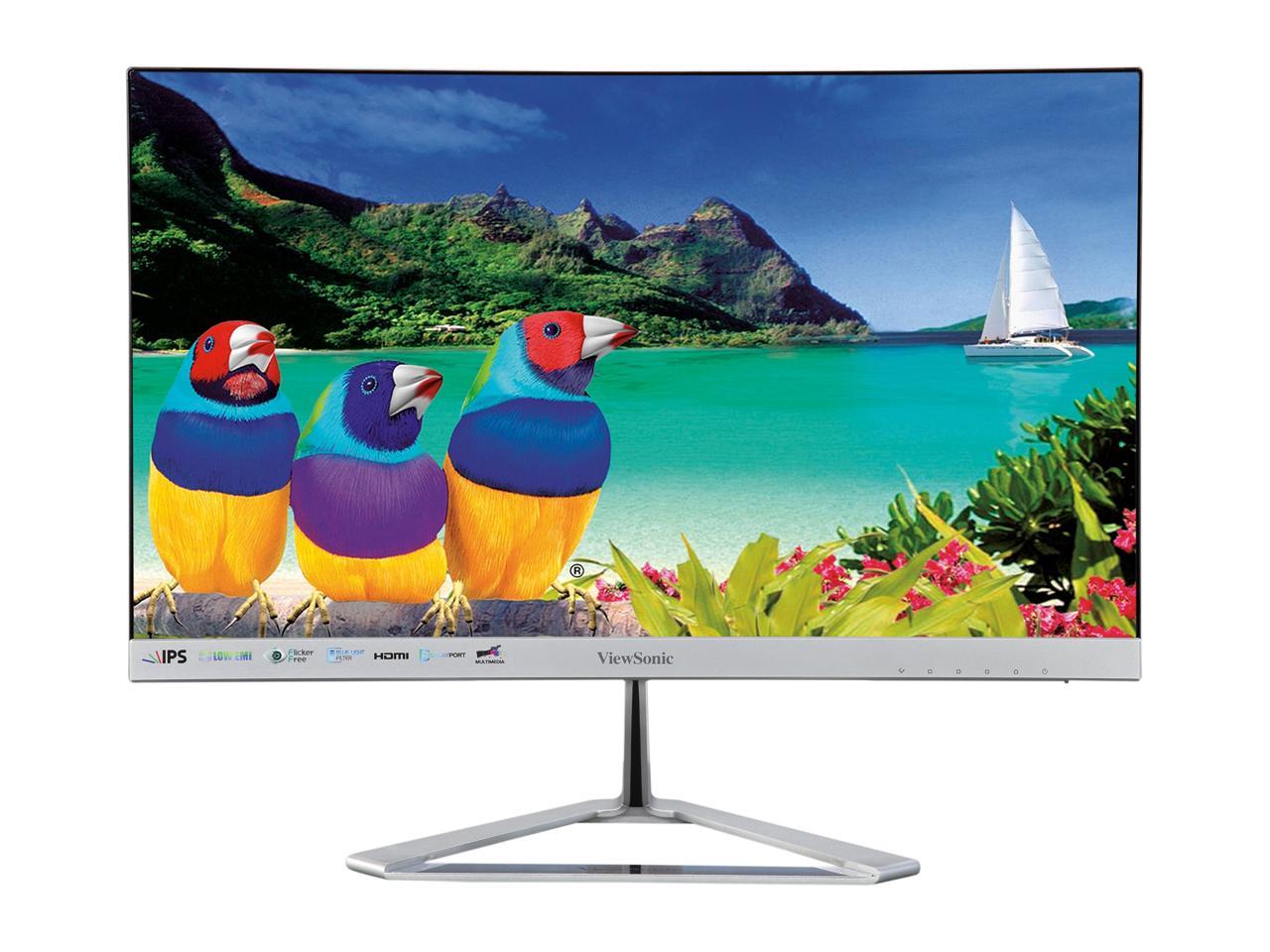 ViewSonic VX2276-SMHD Black 22" Full HD 1920 x 1080 HDMI VGA DisplayPort Built-in Speakers SuperClear UltraSlim Frameless Anti-Glare Backlit LED IPS Monitor