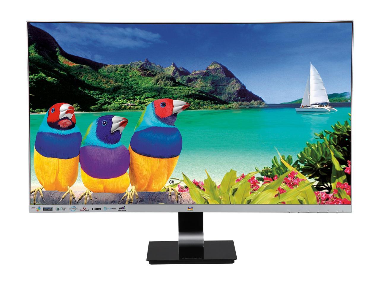ViewSonic VX2778-SMHD 27" WQHD 2560 x 1440 2K DisplayPort HDMI Mini-DisplayPort Built-in Speakers Anti-Glare Frameless Bezel Design Backlit LED IPS Monitor