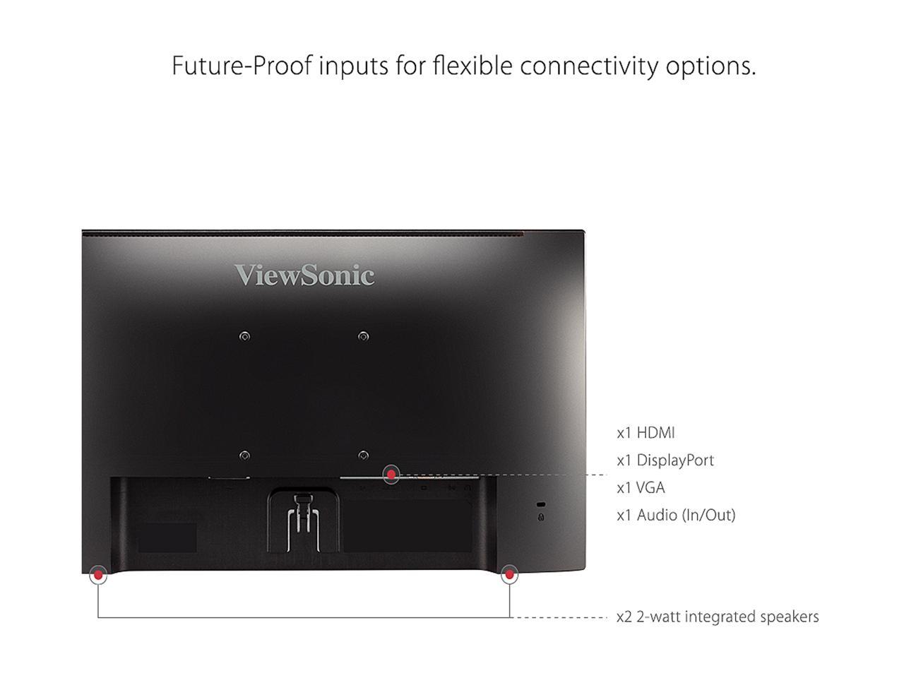 ViewSonic VA2256-MHD_H2 22 Inch Frameless Dual Pack Head-Only 1080p IPS Monitors with HDMI DisplayPort and VGA for Home and Office