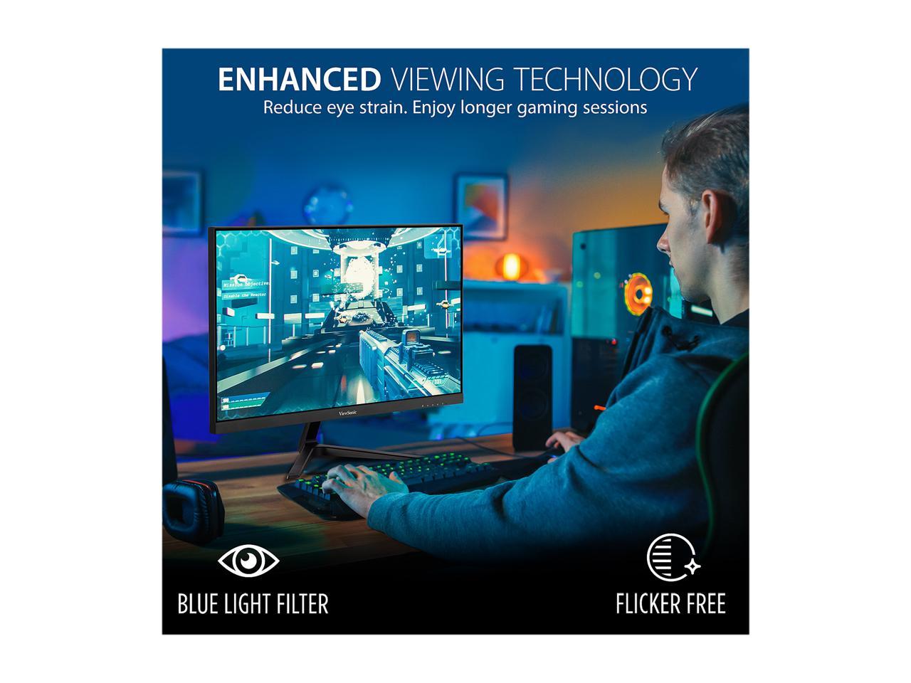 ViewSonic VX2418-P-MHD 24 Inch Frameless Full HD 1080p 165Hz 1ms Gaming Monitor with Adaptive-Sync Eye Care HDMI and Display Port