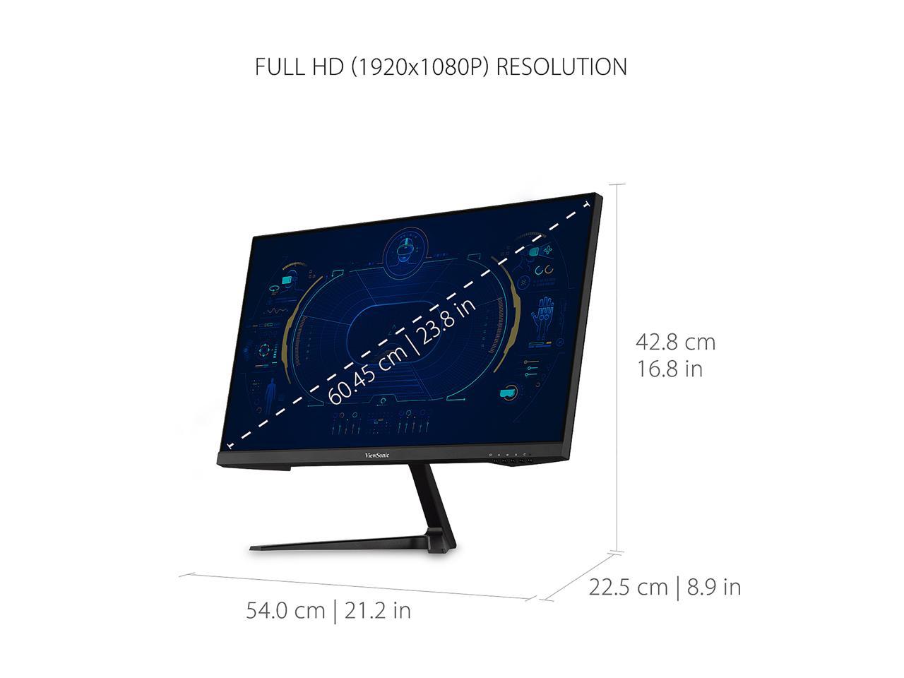 ViewSonic VX2418-P-MHD 24 Inch Frameless Full HD 1080p 165Hz 1ms Gaming Monitor with Adaptive-Sync Eye Care HDMI and Display Port