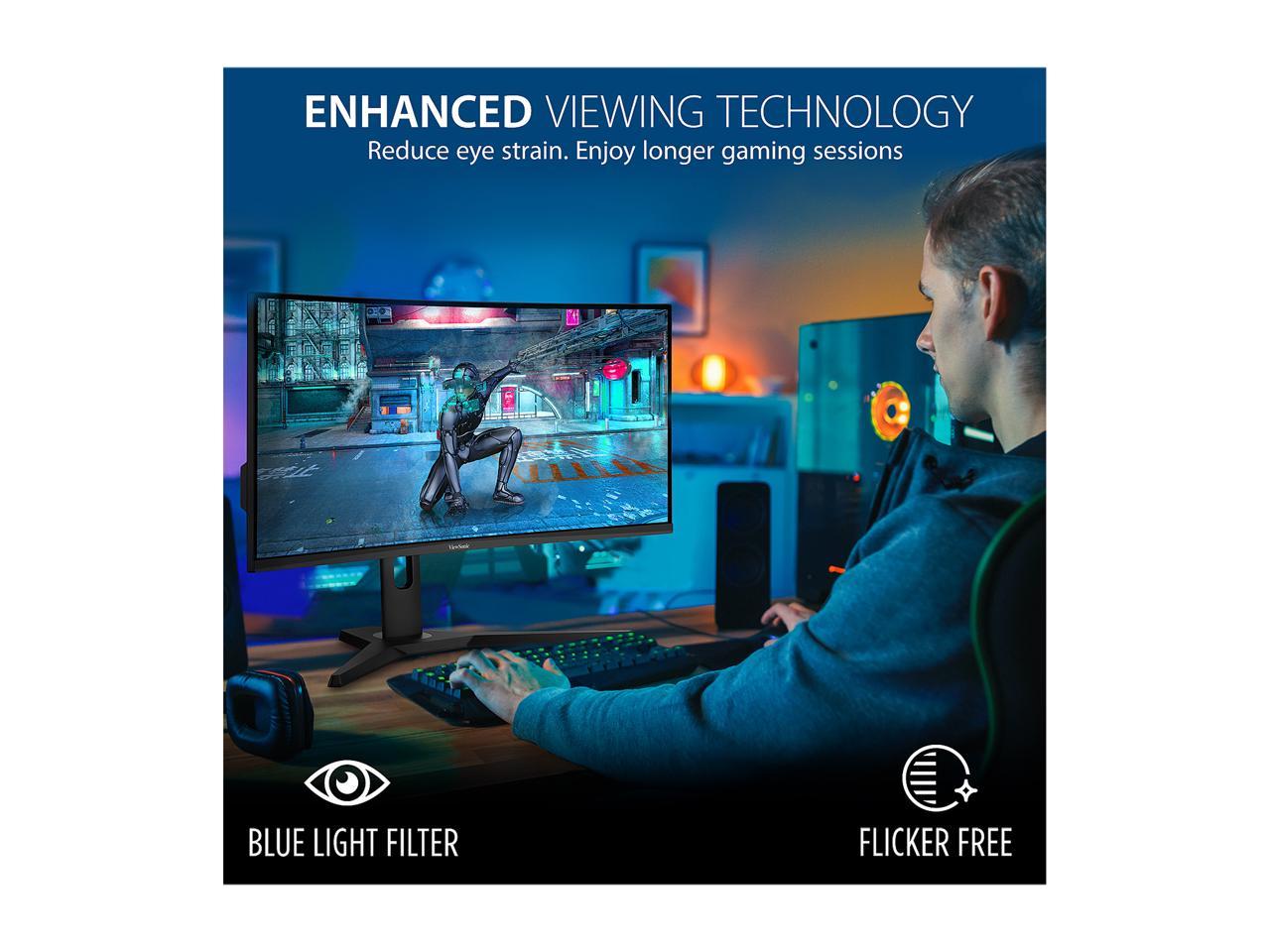 ViewSonic VX3418-2KPC 34 Inch 21:9 UltraWide WQHD 1440p 144Hz 1ms Curved Gaming Monitor with Adaptive-Sync Eye Care HDMI and Display Port