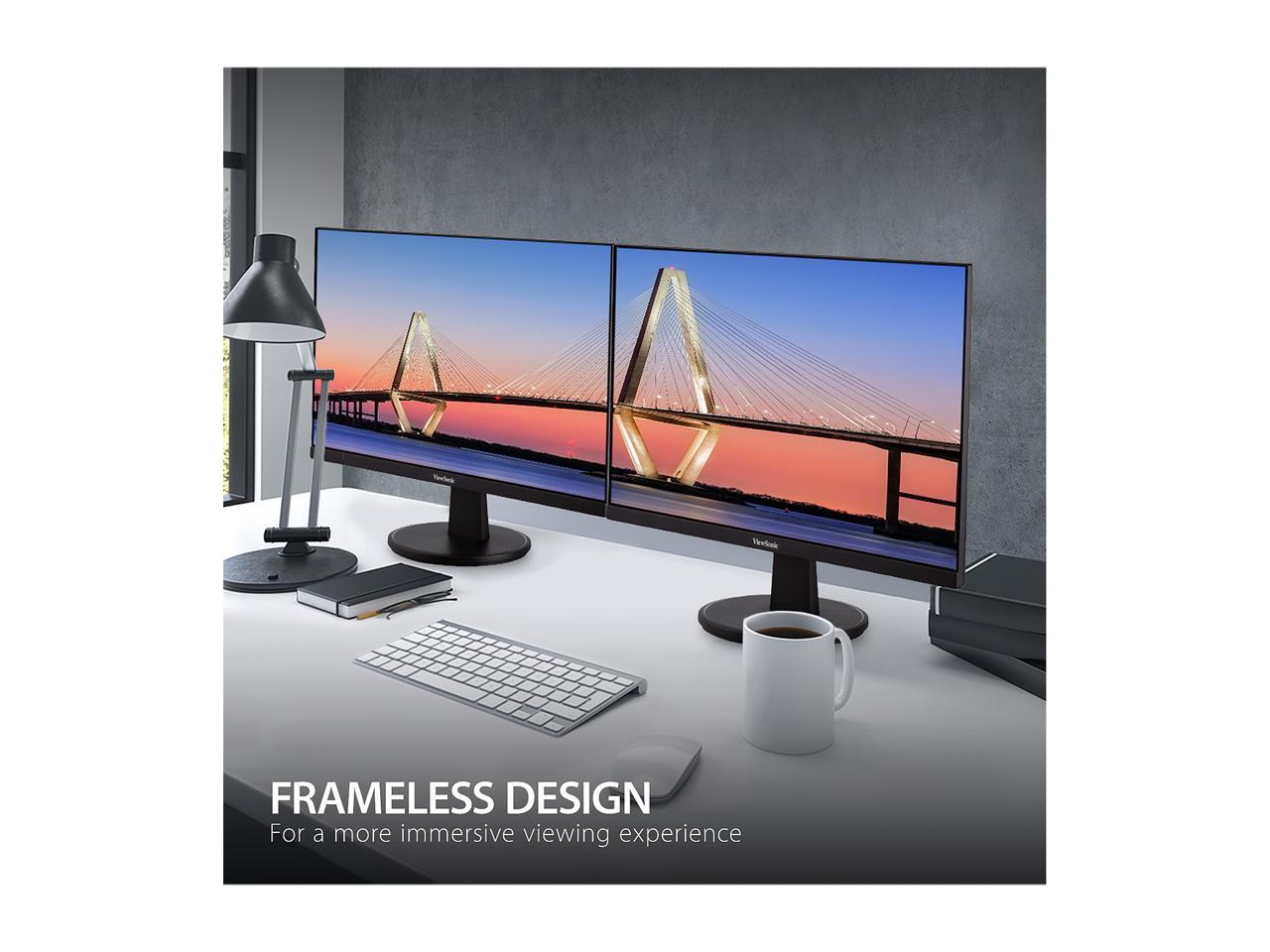 ViewSonic VA2747-MHJ 27 Inch Full HD 1080p Monitor with Advanced Ergonomics, Ultra-Thin Bezel, Adaptive Sync, 75 Hz, Eye Care, HDMI, VGA Inputs for Home and Office