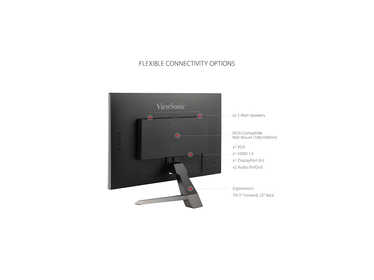 ViewSonic VX2767-MHD 27 Inch 1080p Gaming Monitor with 75Hz, 1ms, Ultra-Thin Bezels, FreeSync, Eye Care, HDMI, VGA, and DP