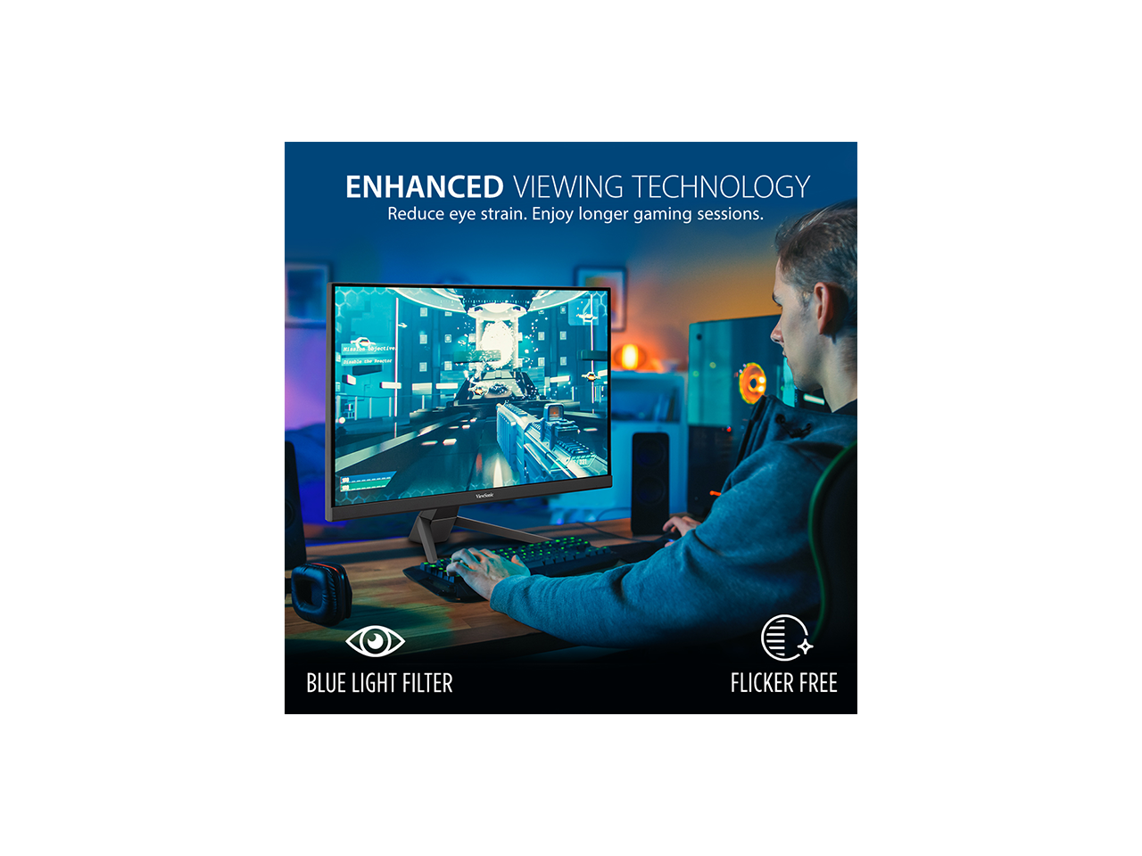 ViewSonic VX2767-MHD 27 Inch 1080p Gaming Monitor with 75Hz, 1ms, Ultra-Thin Bezels, FreeSync, Eye Care, HDMI, VGA, and DP
