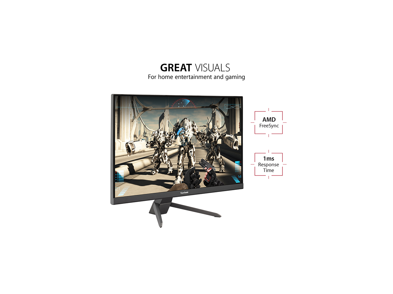 ViewSonic VX2767-MHD 27 Inch 1080p Gaming Monitor with 75Hz, 1ms, Ultra-Thin Bezels, FreeSync, Eye Care, HDMI, VGA, and DP