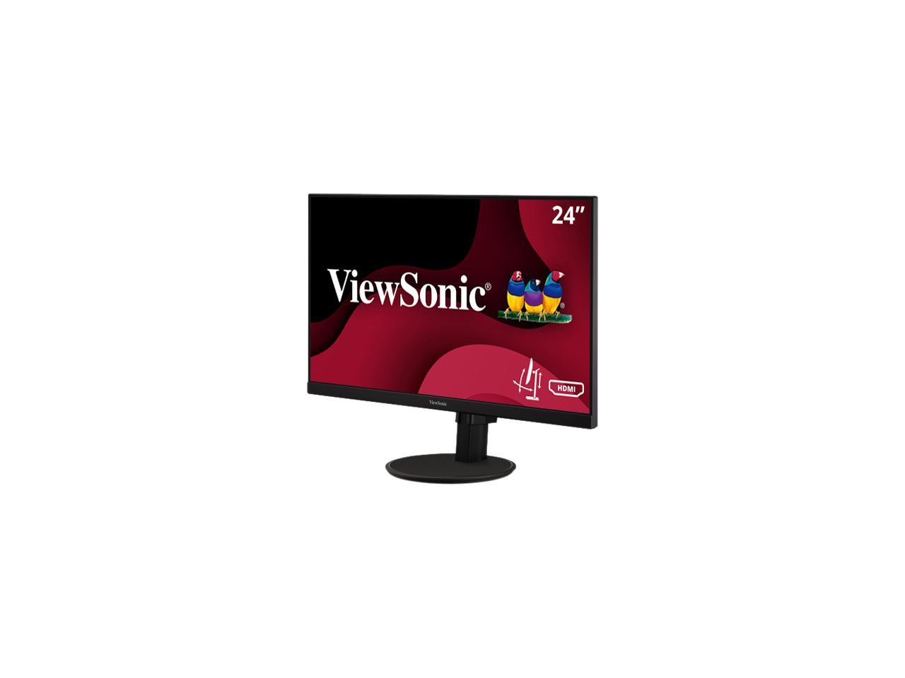 ViewSonic VA2447-MHJ 24 Inch Full HD 1080p Monitor with Advanced Ergonomics, Ultra-Thin Bezel, AMD FreeSync, 75Hz, Eye Care, and HDMI, VGA Inputs for Home and Office