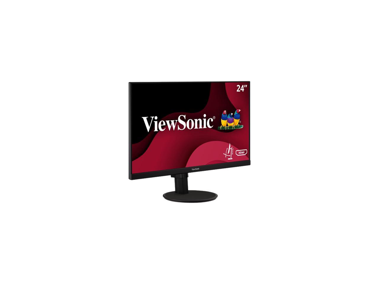 ViewSonic VA2447-MHJ 24 Inch Full HD 1080p Monitor with Advanced Ergonomics, Ultra-Thin Bezel, AMD FreeSync, 75Hz, Eye Care, and HDMI, VGA Inputs for Home and Office