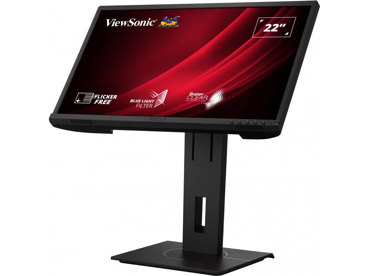 ViewSonic 22" 60 Hz VA monitors 5 ms VGA: 1 USB 3.2 Type A Down Stream: 4 USB 3.2 Type B Up Stream: 1 3.5mm Audio In: 1 3.5mm Audio Out: 1 HDMI 1.4: 1 DisplayPort: 1 Power in: 3-pin Socket (IEC C14 / CEE22) Built-in Speakers VG2240