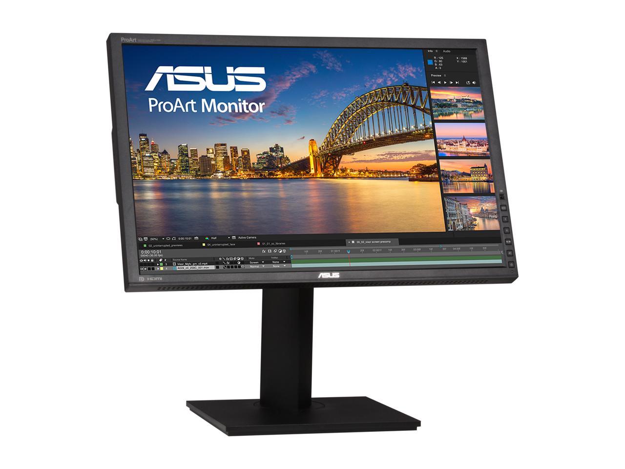 ASUS ProArt PA248Q Black 24" (Actual size 24.1") 6ms (GTG) 16:10, 1920 x 1200, IPS, 100% sRGB, Color Accuracy Delta E< 5, Flicker Free, HDMI, D-Sub, DisplayPort, DVI-D LCD Monitor