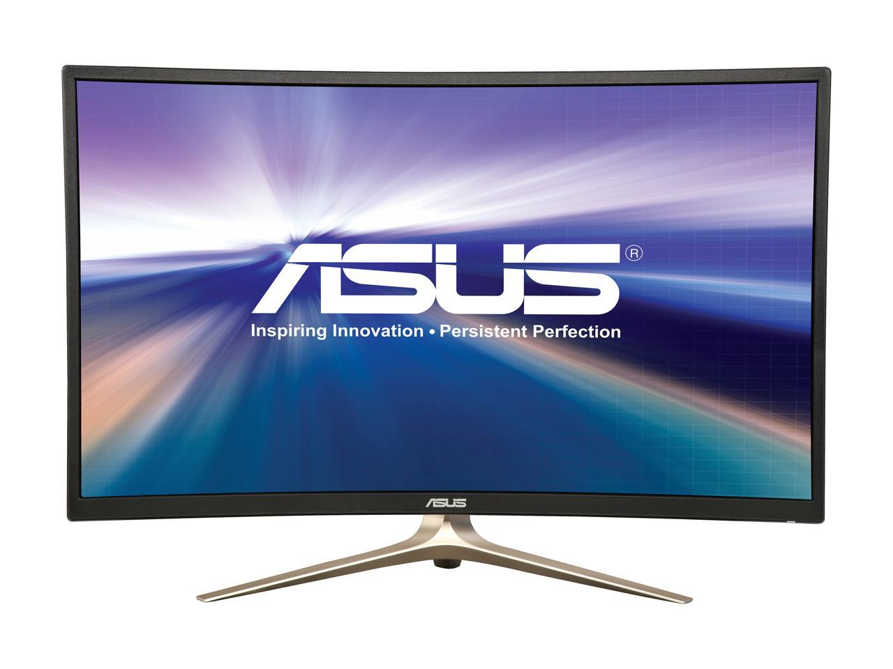 ASUS VA327H 32" (Actual size 31.5") Full HD 1920 x 1080 2 x HDMI, VGA Asus Eye Care Flicker-Free Low Blue Light Built-in Speakers LED Backlit Curved Monitor