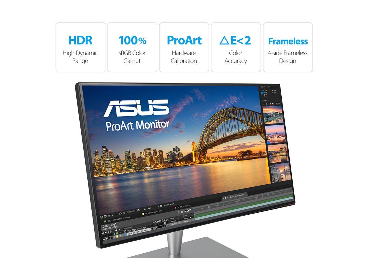 ASUS ProArt PA27AC Grey 27" 5ms (GTG) WQHD 2560x1440 HDR-10 100% sRGB TB3 DP 1.2 HDMI 2.0a ProArt Monitor with Eye Care