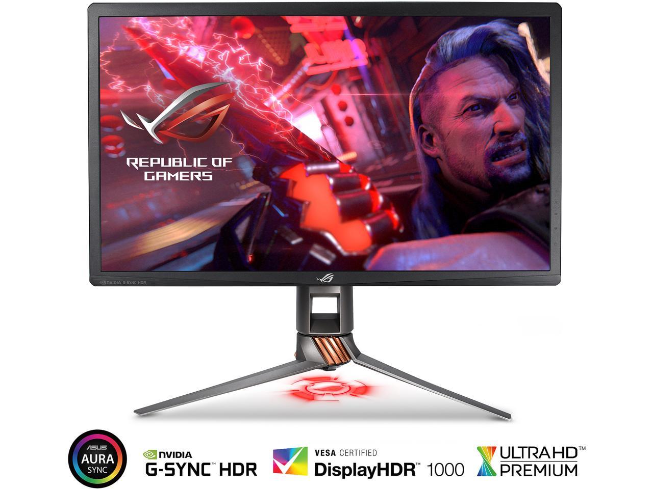 ASUS ROG Swift PG27UQ 27" 4K UHD 144Hz DP HDMI G-SYNC HDR Aura Sync Gaming Monitor with Eye Care