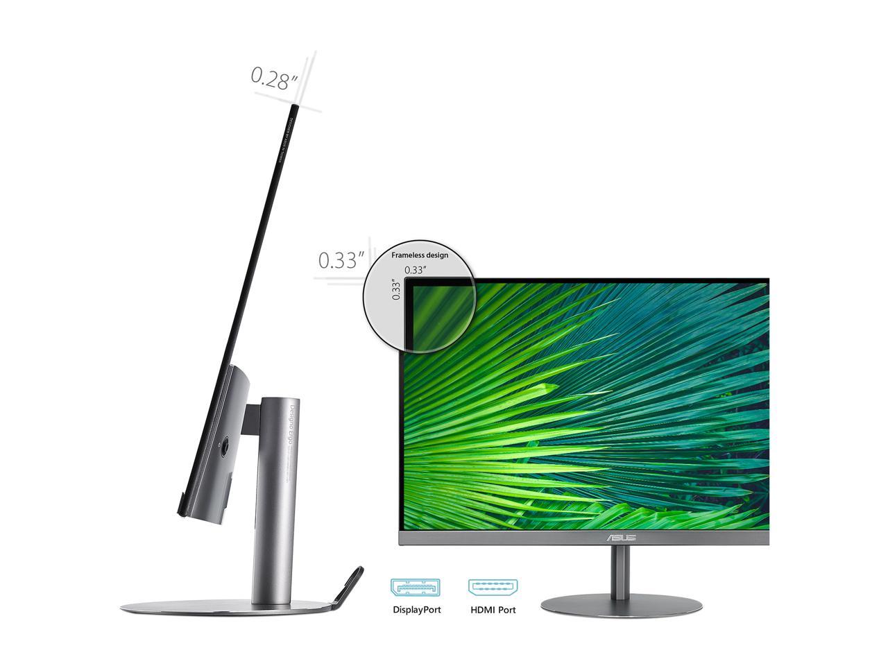 ASUS Designo MZ27AQL 27" WQHD IPS DP HDMI Eye Care Height Adjustable Monitor with Stereo 6W Speakers and 5W Subwoofer