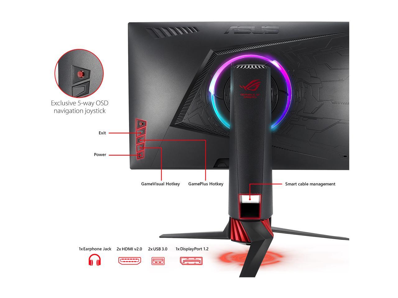 ASUS ROG Strix XG248Q 23.8" Full HD 1080p 240Hz 1ms Eye Care G-SYNC compatible FreeSync Esports Gaming Monitor with DP dual HDMI