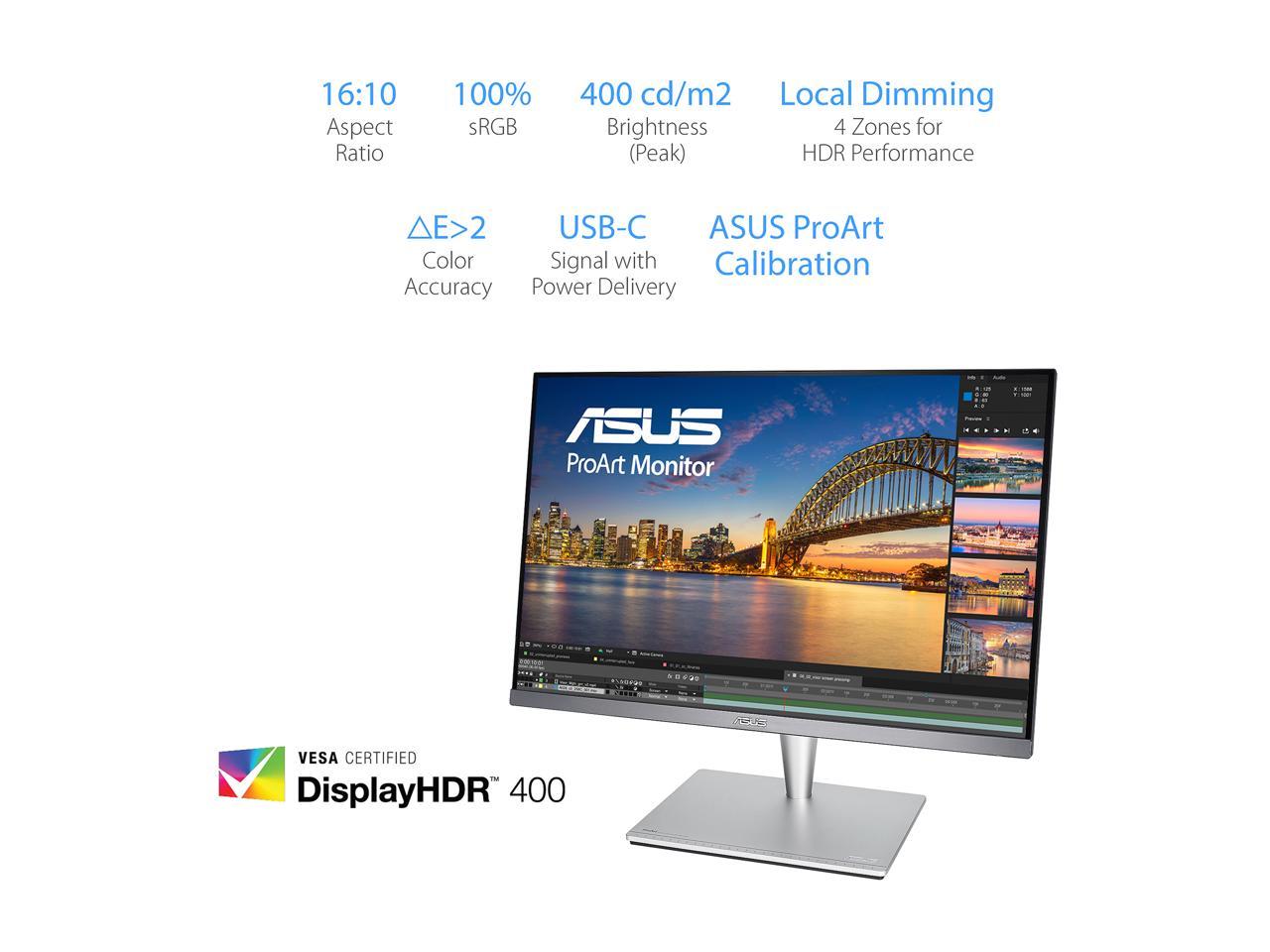 ASUS PA24AC 24.1" (16:10) WUXGA 1920 x 1200 HDR 100% sRGB DP HDMI USB-C ProArt Monitor with Eye Care