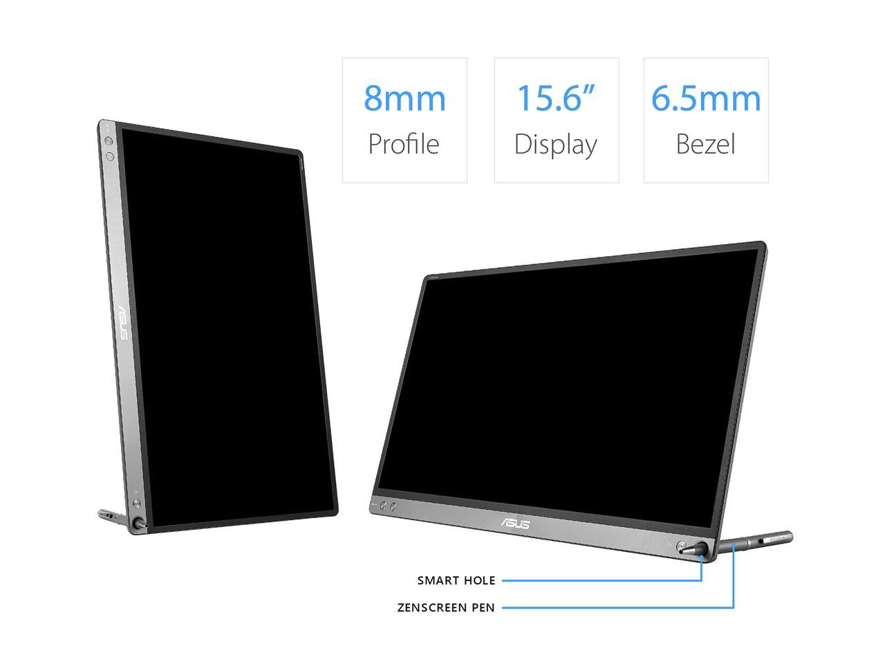 ASUS ZenScreen GO MB16AP Portable USB Monitor - 15.6-inch, Full HD, Built-in Battery, Hybrid Signal Solution, USB Type-C, Flicker Free, Blue Light Filter