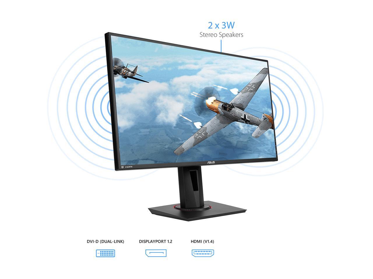 ASUS VG279Q 27" Full HD 1920 x 1080 1ms MPRT , 3ms(GTG) 144 Hz DVI, HDMI, DisplayPort FreeSync (AMD Adaptive Sync) Built-in Speakers Gaming Monitor, Full HD, IPS, 144Hz, Adaptive-Sync