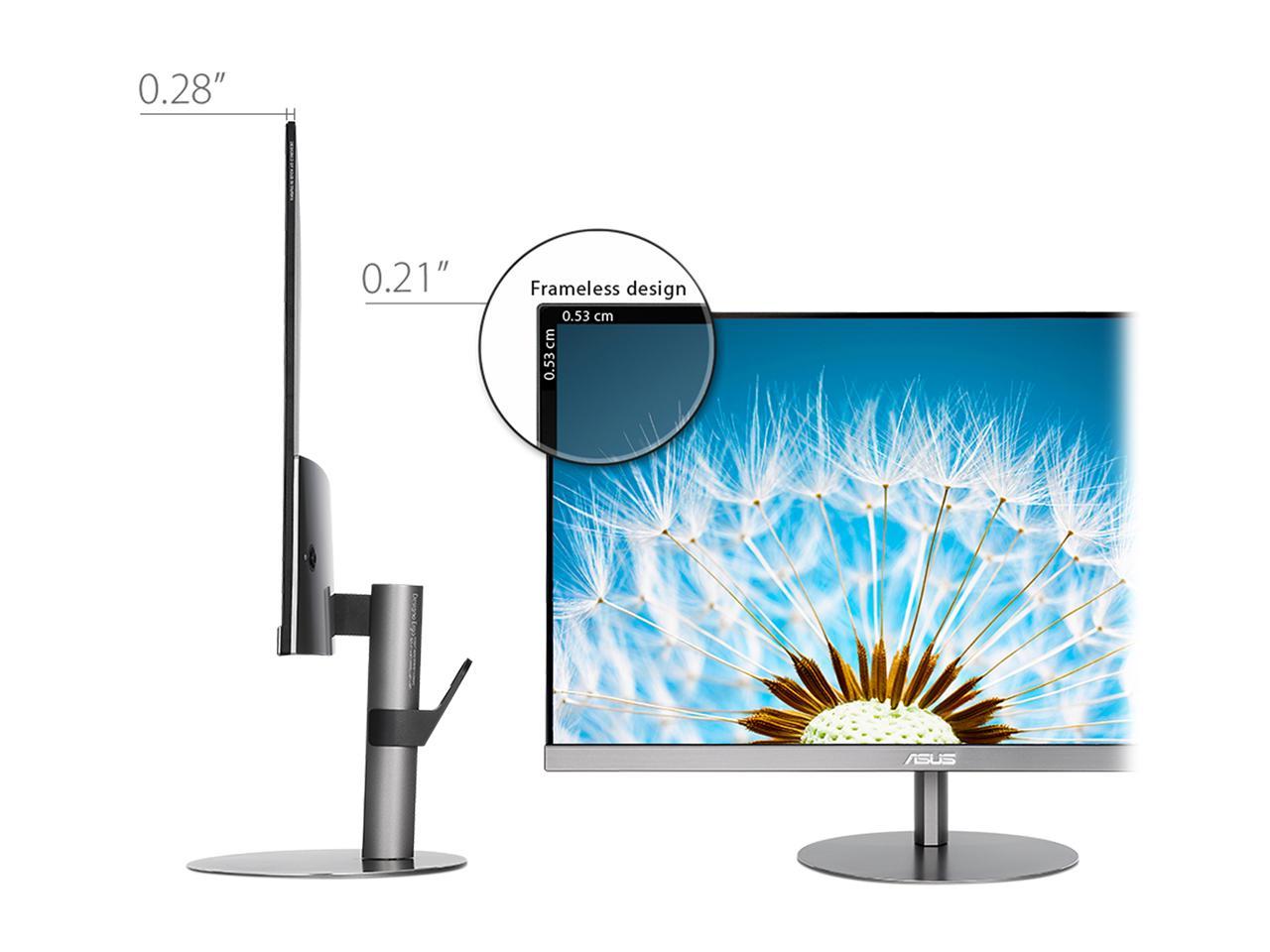 ASUS Designo MZ279HL 27" Full HD 1920 x 1080 5ms 75Hz 2xHDMI VGA Built-in Speakers Asus Eye Care Ultra Low-Blue Light Flicker-Free Technology Backlit LED IPS Monitor