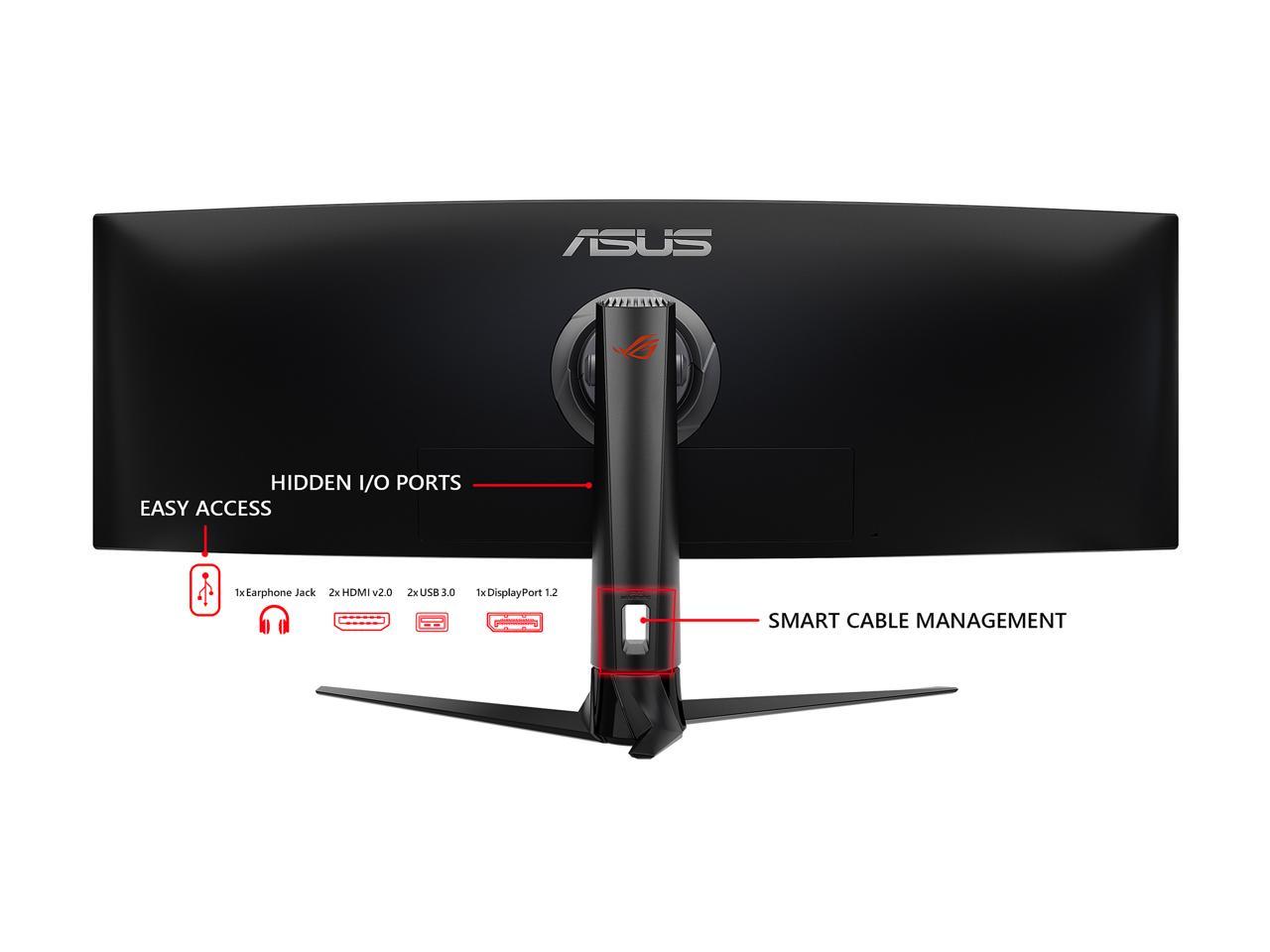 ASUS ROG Strix XG49VQ 49" Super Ultra-Wide HDR Curved Gaming Monitor - 32:9 (3840 x 1080), 144Hz, FreeSync 2, DisplayHDR 400, Eye Care with DP HDMI