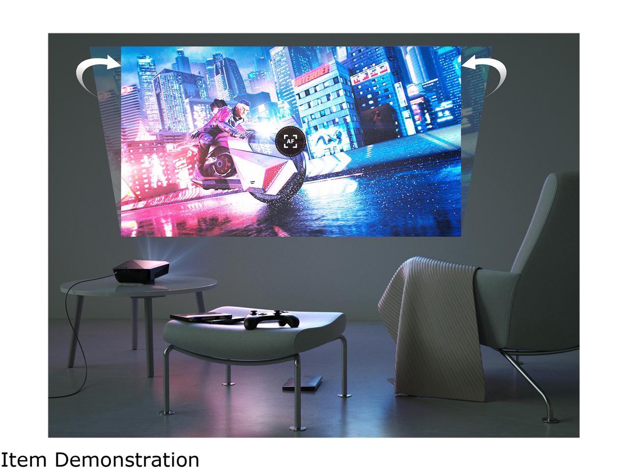 ASUS F1 LED Projector, FULL HD (1920 x 1080), 1200 Lumens, Short Throw, Horizontal & Vertical Keystone Adjustment , Auto Focus, 2.1 Channel Audio, Audio by Harman Kardon, Wireless Projection, HDMI