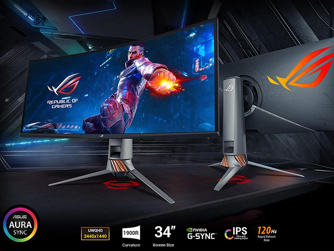 ASUS ROG Swift PG349Q Ultra-wide Curved Gaming Monitor - 34" 21:9 Ultra-wide QHD (3440 x 1440), Overclockable 120Hz , G-SYNC