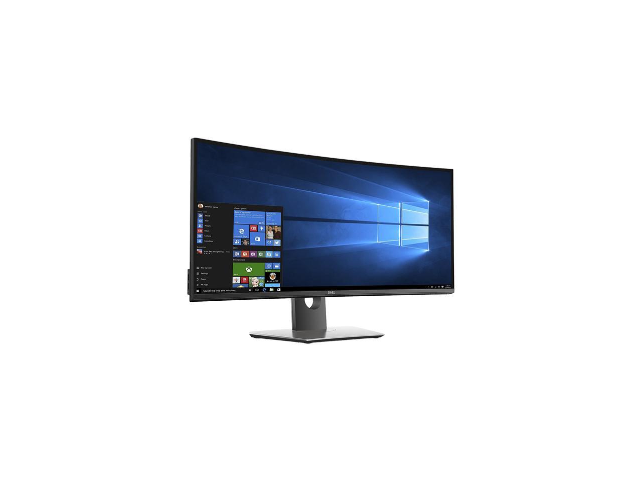 Dell U3417W 34" 3440x1440 2K Resolution 60Hz 5ms DisplayPort Mini-DisplayPort 2xHDMI USB 3.0 Hub Built-in Speakers White Edgelit LED IPS Curved Monitor