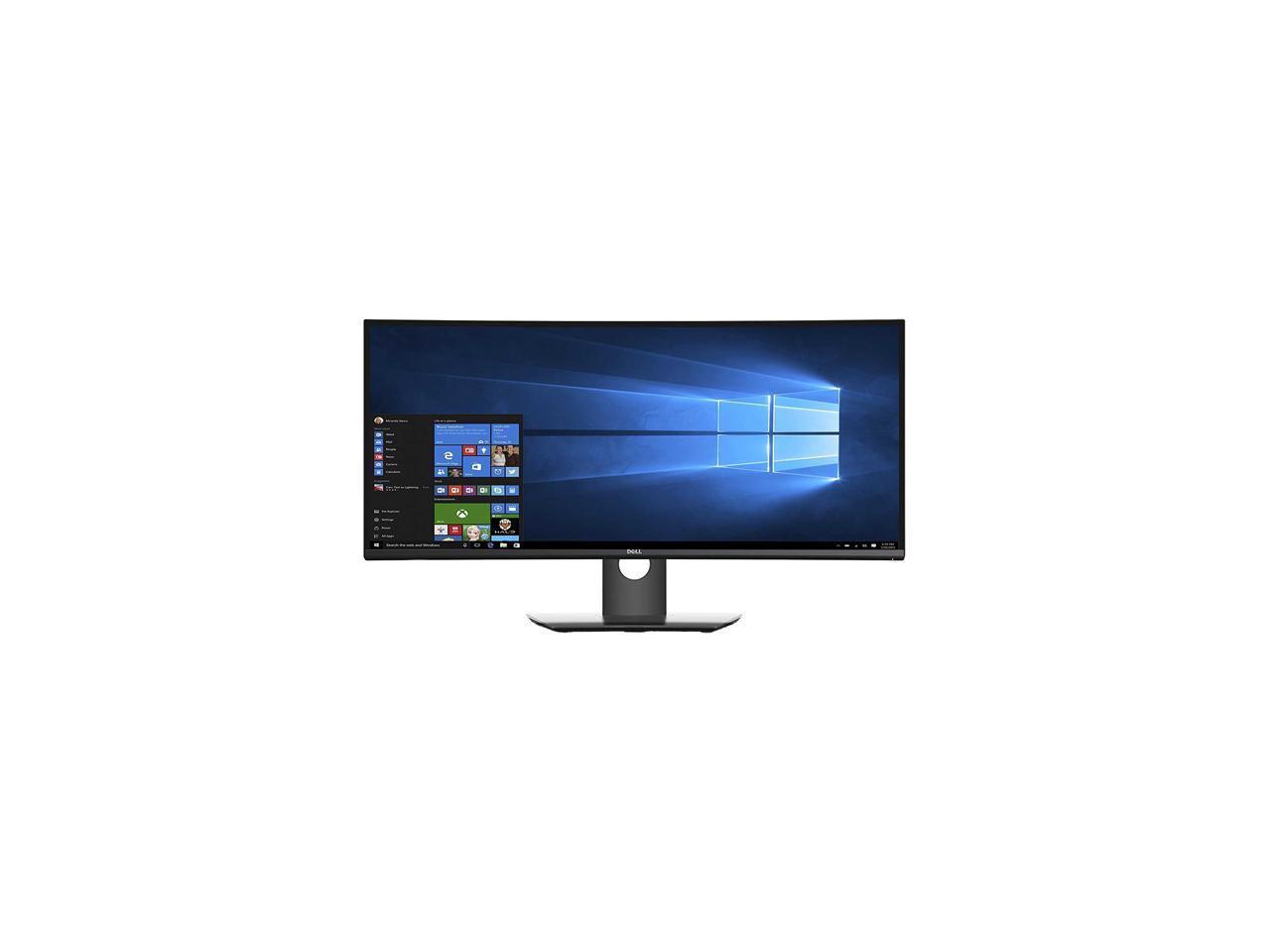 Dell U3417W 34" 3440x1440 2K Resolution 60Hz 5ms DisplayPort Mini-DisplayPort 2xHDMI USB 3.0 Hub Built-in Speakers White Edgelit LED IPS Curved Monitor