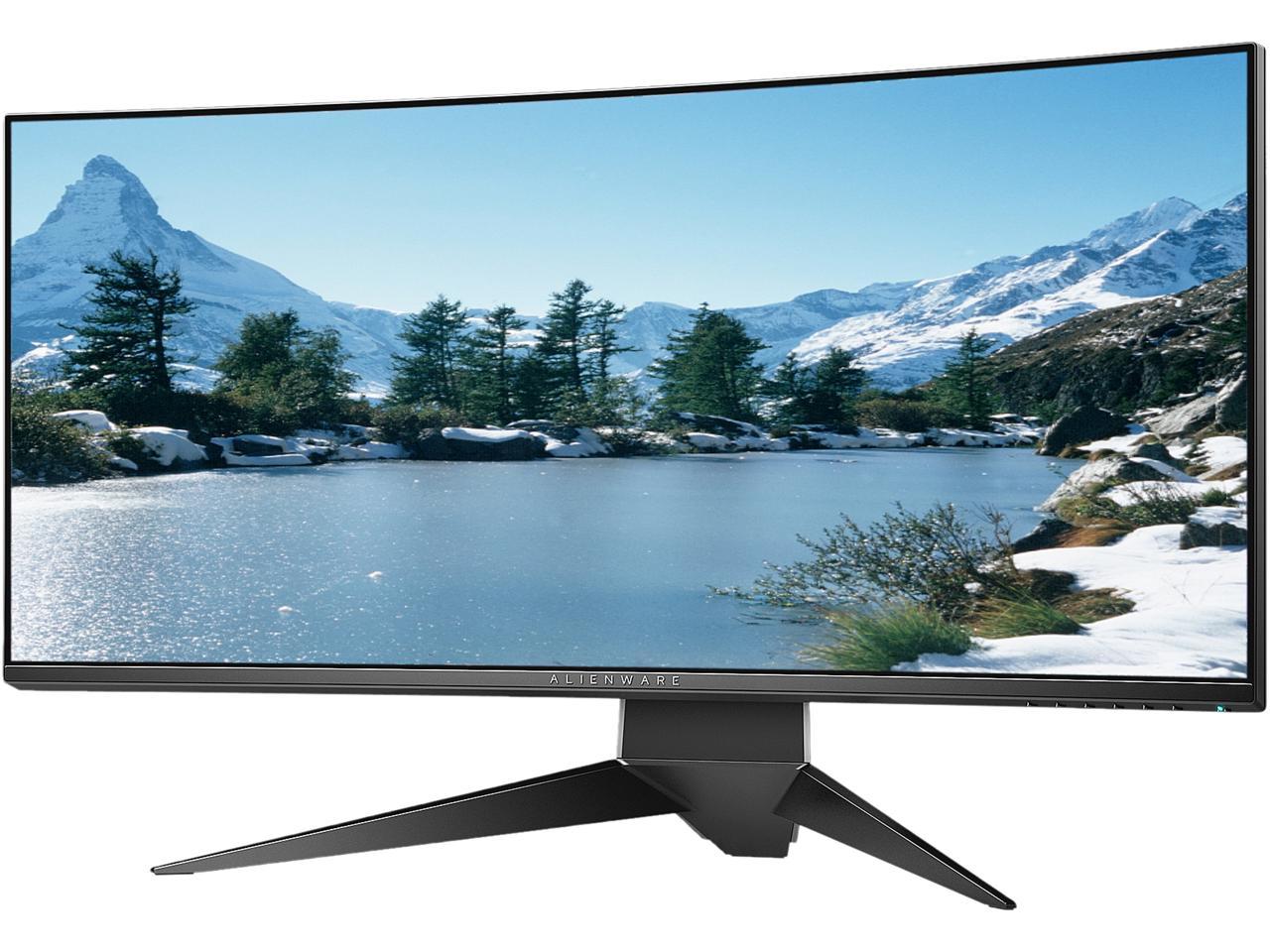 Dell Alienware AW3418DW 34" (Actual size 34.14") 1900R WQHD 3440 x 1440 120Hz Overclocked NVIDIA G-SYNC HDMI DisplayPort 4xUSB 3.0 IPS LED Backlit Curved Gaming Monitor