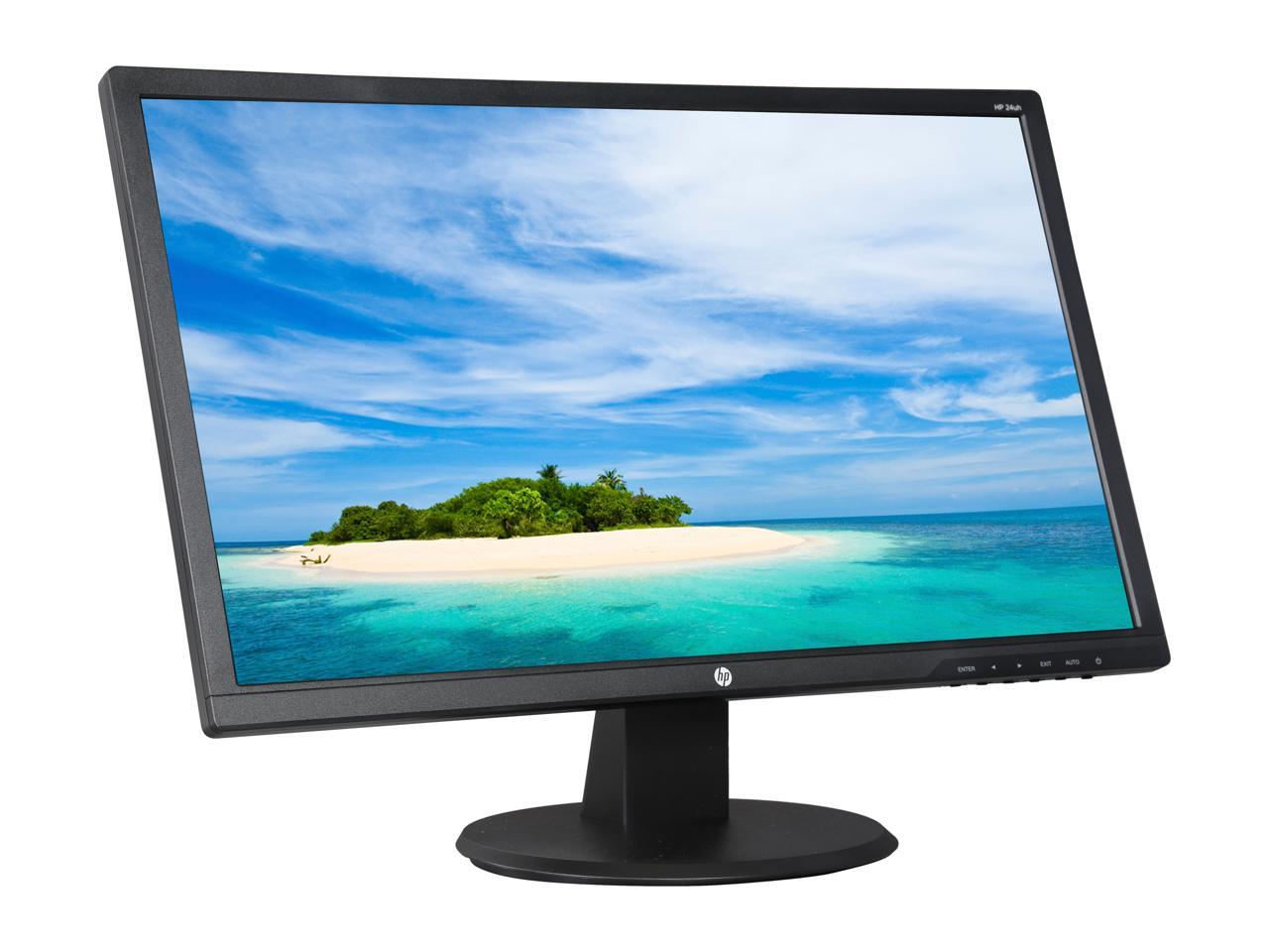 HP 24UH Black 24" TN LCD / LED Monitor, 250 cd/m2 DCR 10,000,000:1 (1000:1), Vesa Mountable, HDMI DVI-D VGA
