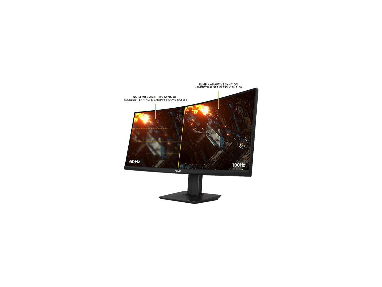 ASUS TUF Gaming VG35VQ Curved Gaming Monitor 35" WQHD (3440 x 1440), 100Hz, Extreme Low Motion Blur, Adaptive-Sync, 1ms (MPRT)