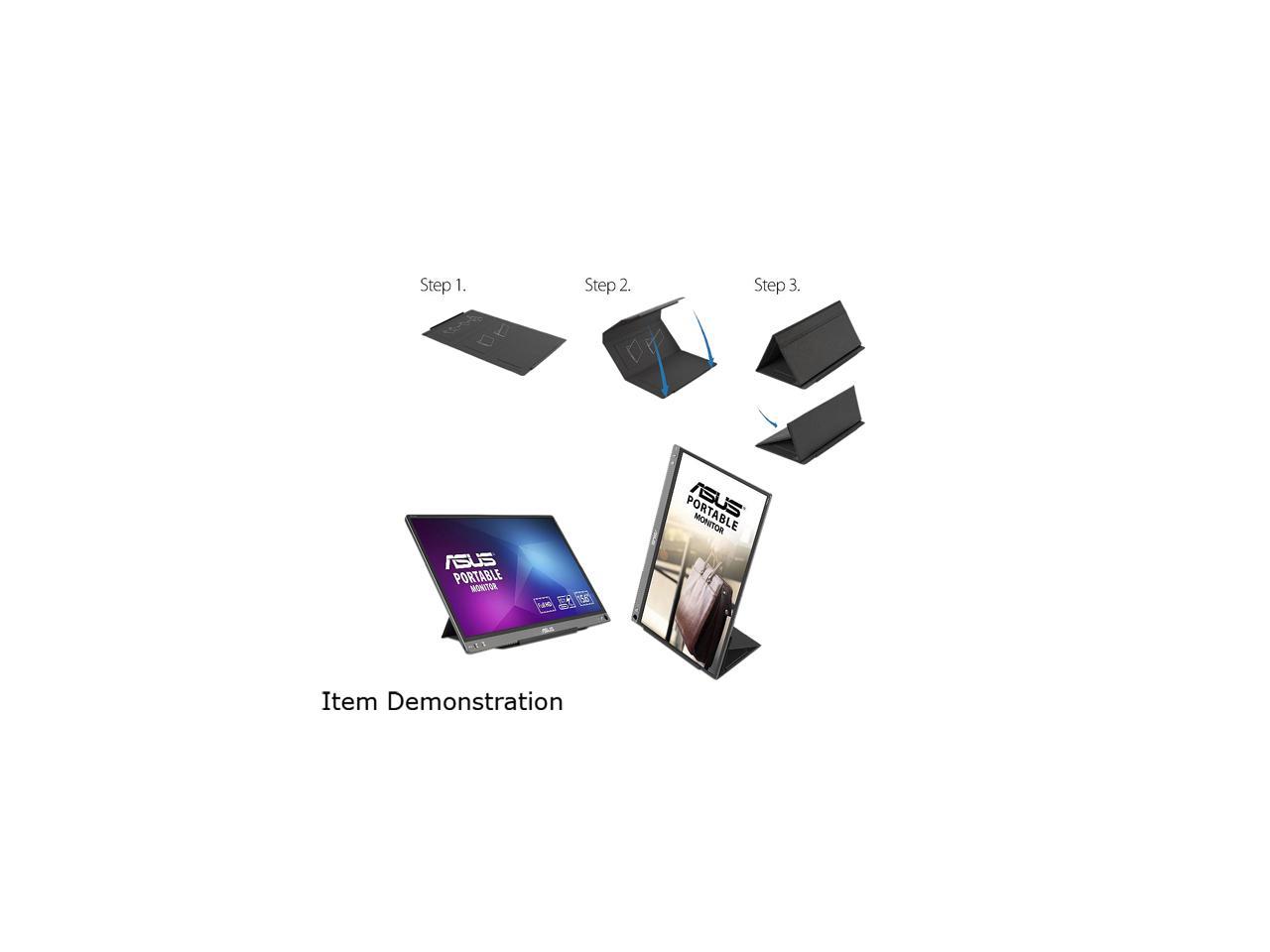ASUS ZenScreen MB16ACE 15.6" Full HD 1920 x 1080 USB Type-C Portable USB Monitor, Hybrid Signal Solution, USB Type-C, Flicker Free, Blue Light Filter, Anti-glare Surface