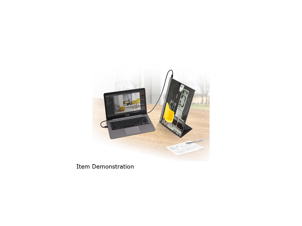 ASUS ZenScreen MB16ACE 15.6" Full HD 1920 x 1080 USB Type-C Portable USB Monitor, Hybrid Signal Solution, USB Type-C, Flicker Free, Blue Light Filter, Anti-glare Surface