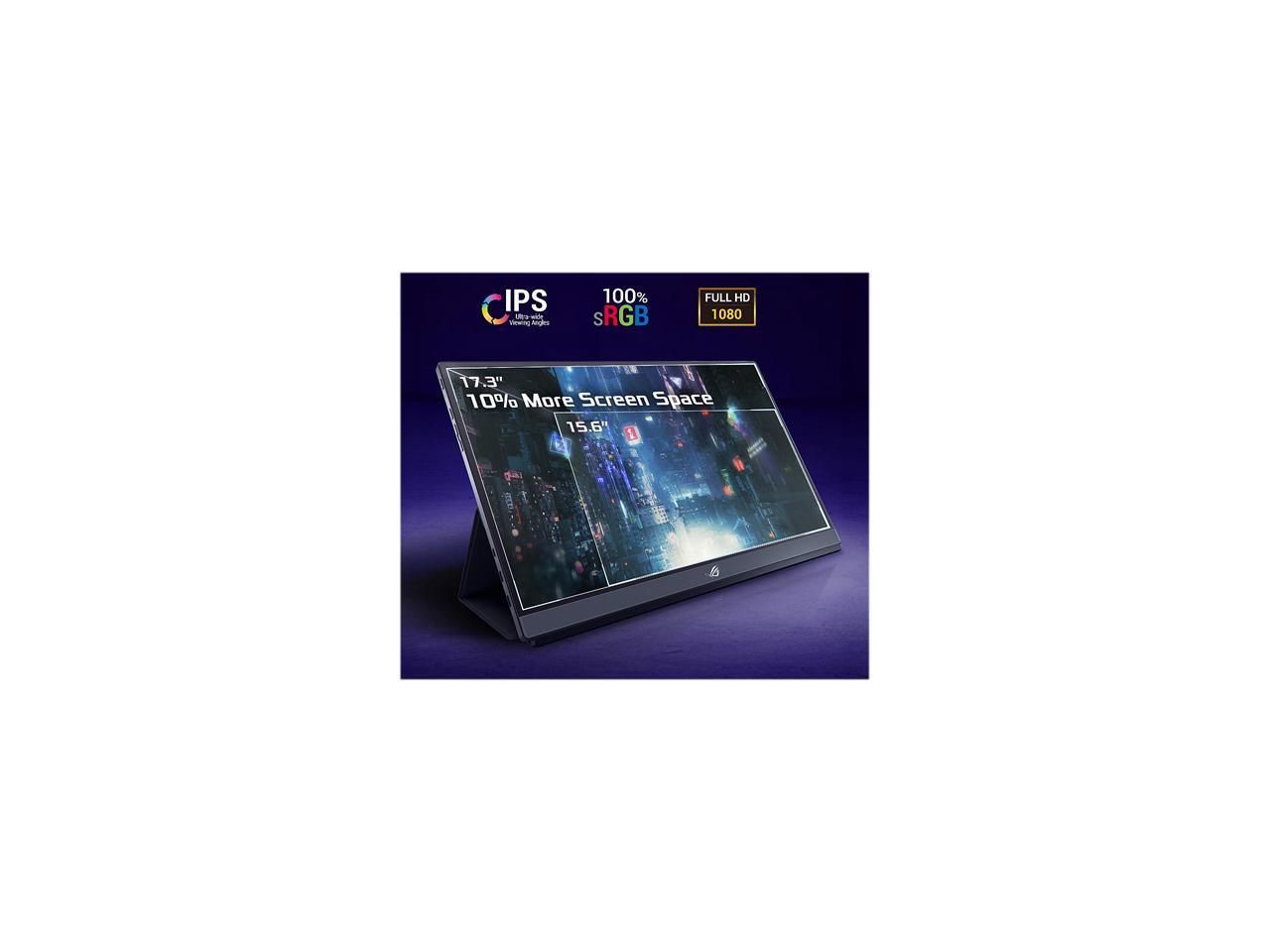 ASUS ROG Strix XG17AHPE 17" (Actual size 17.3") Full HD 1920 x 1080 3 ms (GTG) 240 Hz (Max) Micro HDMI, USB-C Built-in Speakers Portable IPS Gaming Monitor