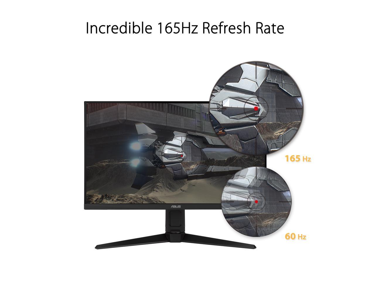 ASUS TUF Gaming VG279QL1A 27" HDR Gaming Monitor, 1080P Full HD, 165Hz (Supports 144Hz), IPS, 1ms, FreeSync Premium, DisplayHDR 400, Extreme Low Motion Blur, Eye Care, 2x HDMI, DisplayPort
