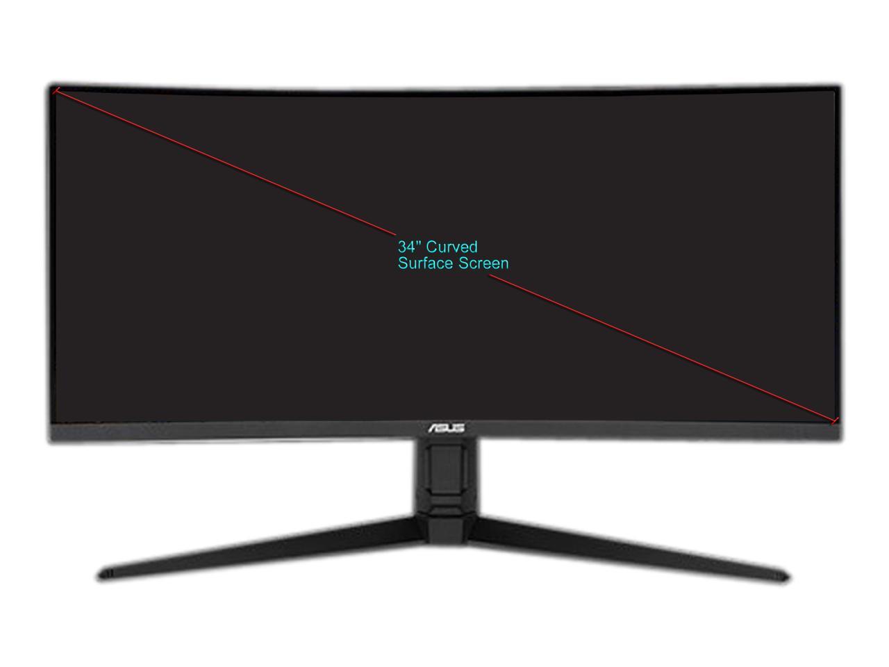 ASUS TUF Gaming VG34VQL1B 34" Curved HDR Monitor, WQHD (3440 x 1440), 165Hz, 1ms, Extreme Low Motion Blur, FreeSync Premium, Eye Care, 2 x DisplayPort 2 x HDMI USB, Height Adjustable, DisplayHDR 400