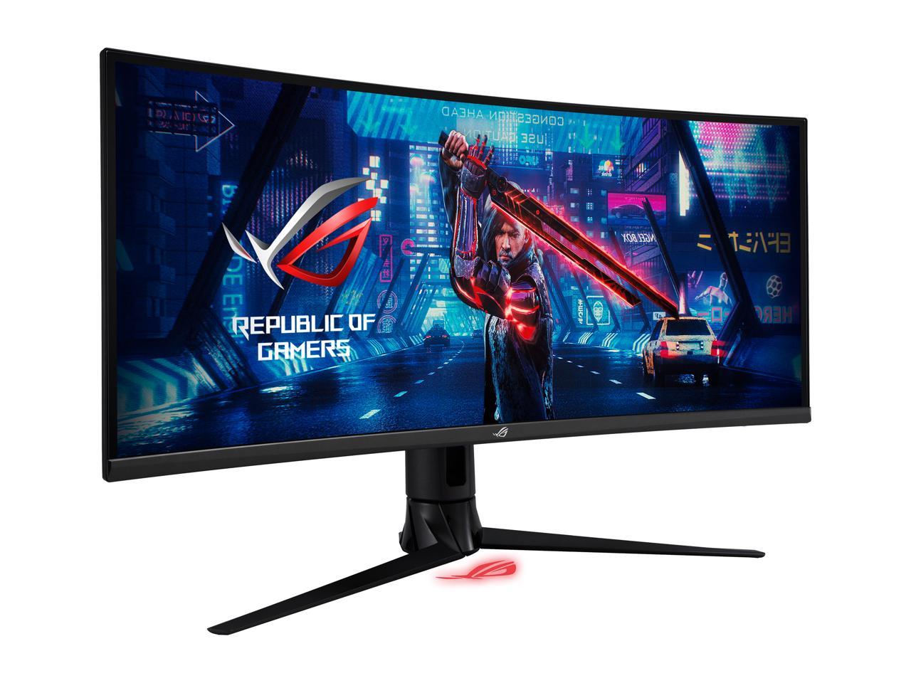 ASUS ROG Strix 34" XG349C UWQHD 3440 x 1440 180Hz (OC) 1ms (GTG) Extreme Low Motion Blur Sync, 135% sRGB, G-Sync Compatible, DisplayHDR 400, USB-C, DisplayPort, HDMI Gaming Monitor