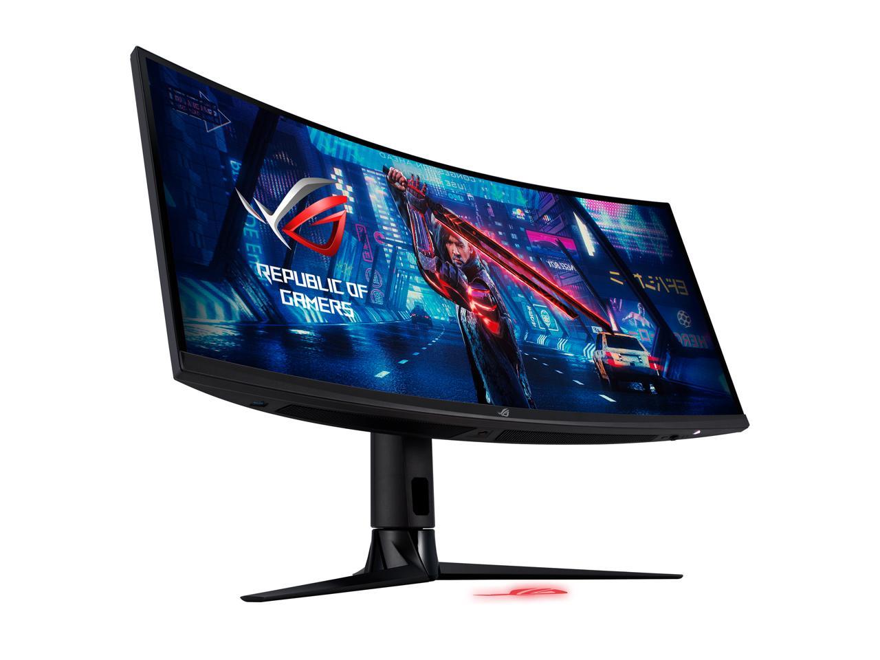 ASUS ROG Strix 34" XG349C UWQHD 3440 x 1440 180Hz (OC) 1ms (GTG) Extreme Low Motion Blur Sync, 135% sRGB, G-Sync Compatible, DisplayHDR 400, USB-C, DisplayPort, HDMI Gaming Monitor