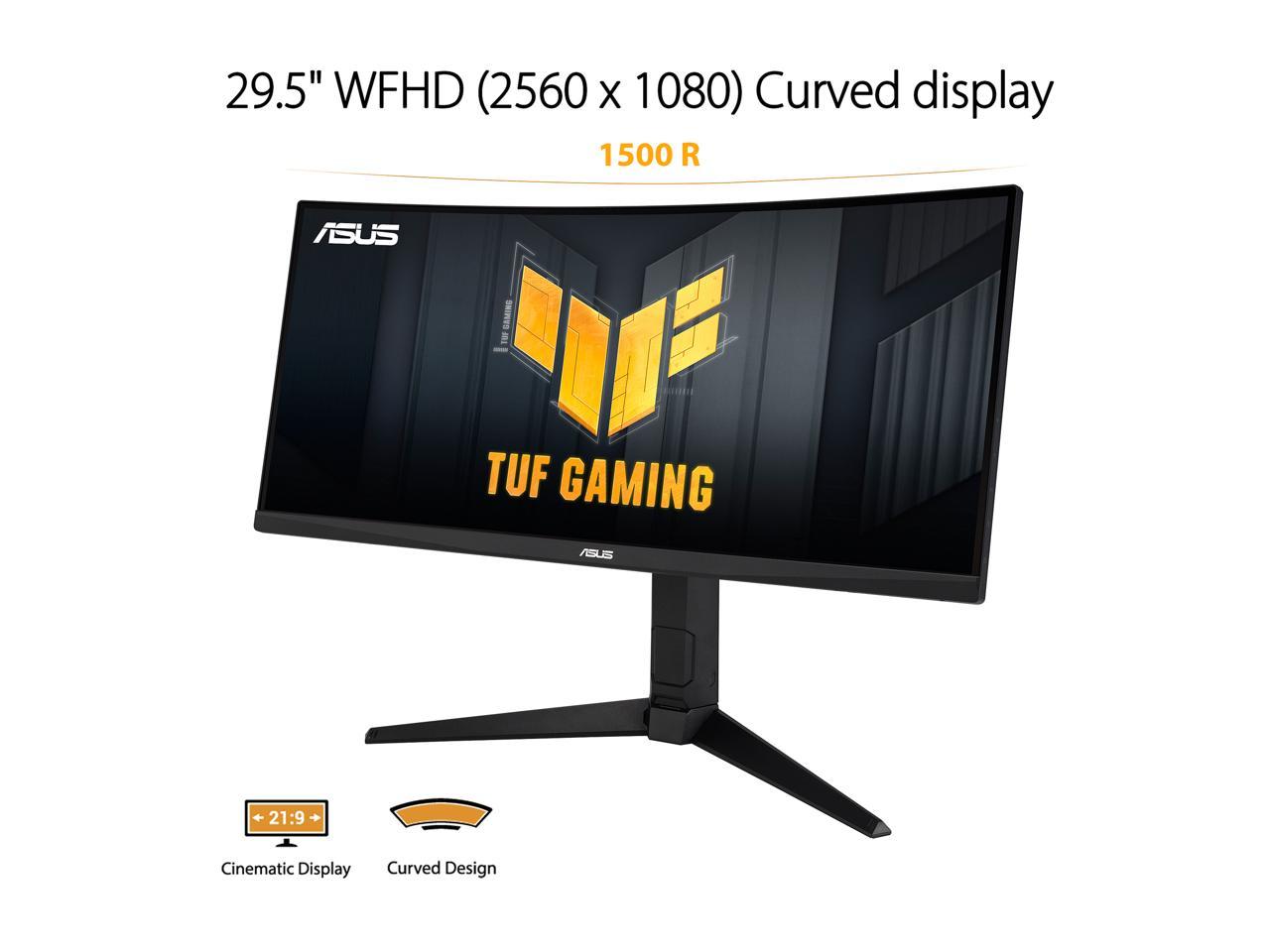 ASUS TUF Gaming 30" 21:9 1080P Ultrawide Curved HDR Monitor (VG30VQL1A) - WFHD (2560 x 1080), 200Hz (Supports 144Hz), 1ms, Extreme Low Motion Blur, FreeSync Premium, Eye Care, DisplayPort, HDMI