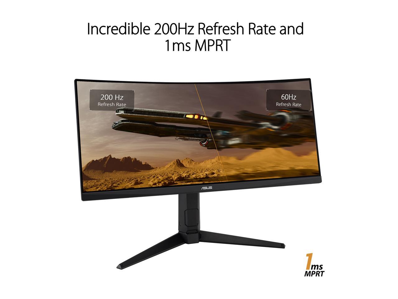 ASUS TUF Gaming 30" 21:9 1080P Ultrawide Curved HDR Monitor (VG30VQL1A) - WFHD (2560 x 1080), 200Hz (Supports 144Hz), 1ms, Extreme Low Motion Blur, FreeSync Premium, Eye Care, DisplayPort, HDMI