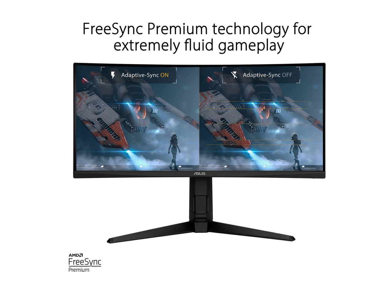 ASUS TUF Gaming 30" 21:9 1080P Ultrawide Curved HDR Monitor (VG30VQL1A) - WFHD (2560 x 1080), 200Hz (Supports 144Hz), 1ms, Extreme Low Motion Blur, FreeSync Premium, Eye Care, DisplayPort, HDMI