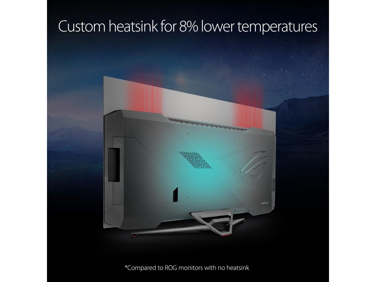 ASUS ROG Swift OLED PG48UQ Gaming Monitor - 47.5" 4K, OLED, 138Hz (Overclocked), 0.1 ms (GTG), G-SYNC Compatible, Custom Heatsink, 98% DCI-P3, True 10-bit, HDMI 2.1, DisplayPort 1.4