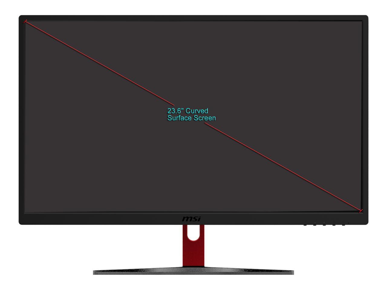 MSI Optix G24C 24" (Actual size 23.6") Full HD 1920 x 1080 1ms (MPRT) 144Hz DVI HDMI DisplayPort AMD FreeSync Anti-Glare Backlit LED Curved Gaming Monitor
