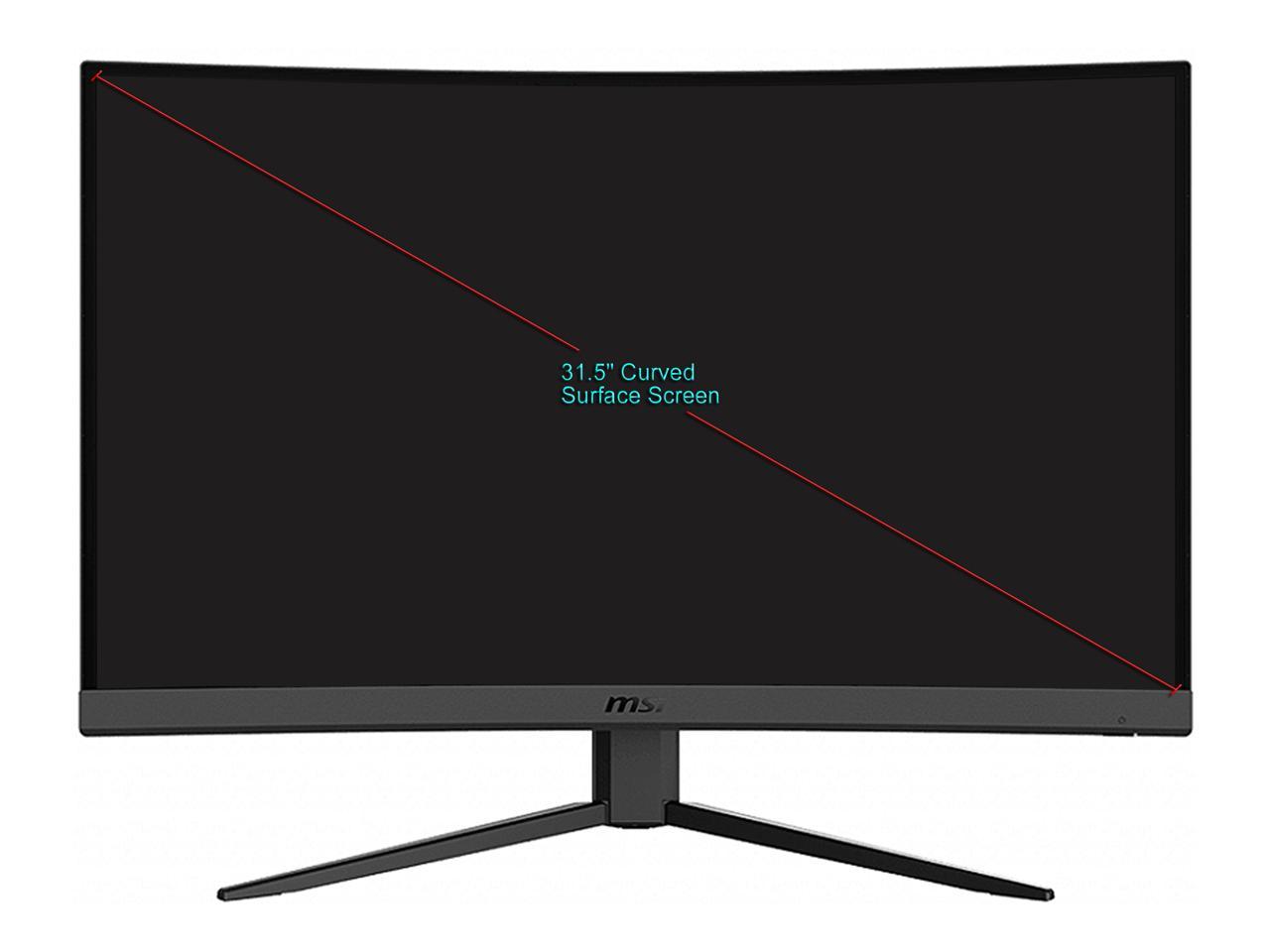 MSI Optix G32CQ4 32" (Actual size 31.5") WQHD 2560 x 1440 (2K) 1ms (MPRT) 165Hz 2 x HDMI, DisplayPort FreeSync (AMD Adaptive Sync) Curved Gaming Monitor