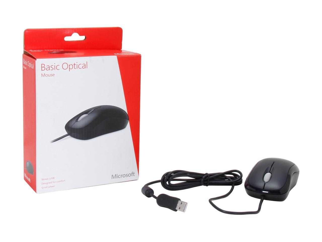 Microsoft Basic Optical Mouse - 800 dpi - Black - Wired - P58-00061