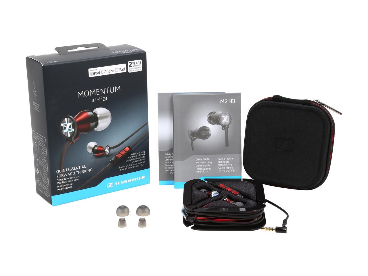 Sennheiser M2IEI Momentum In-Ear Headphones - iOS Devices - Black/Red (506231)