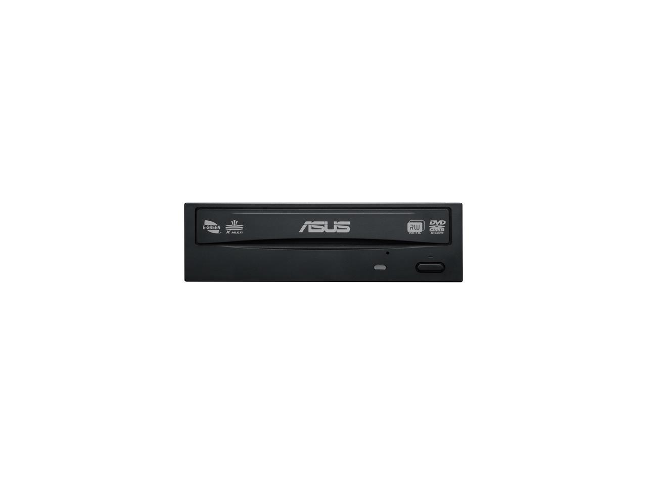 ASUS 24X DVD Burner - Bulk 24X DVD+R 8X DVD+RW 8X DVD+R DL 24X DVD-R 6X DVD-RW 16X DVD-ROM 48X CD-R 24X CD-RW 48X CD-ROM Black SATA Model DRW-24B1ST/BLK/B/AS - OEM